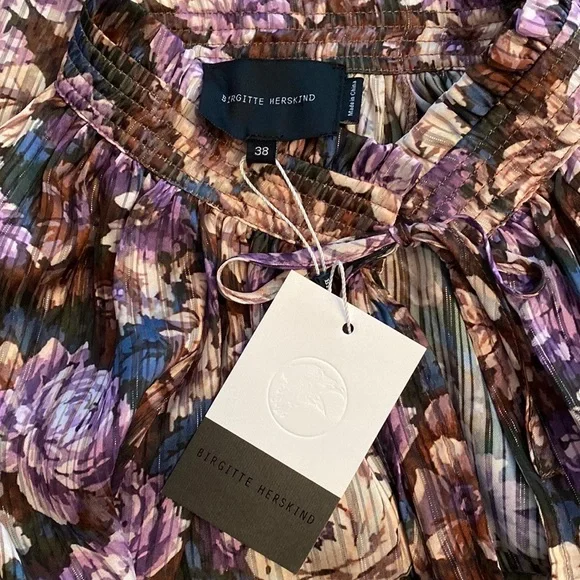 NWT Birgitte Herskind Gajol Blouse Blooming Floral Metallic 38 - Picture 5 of 13